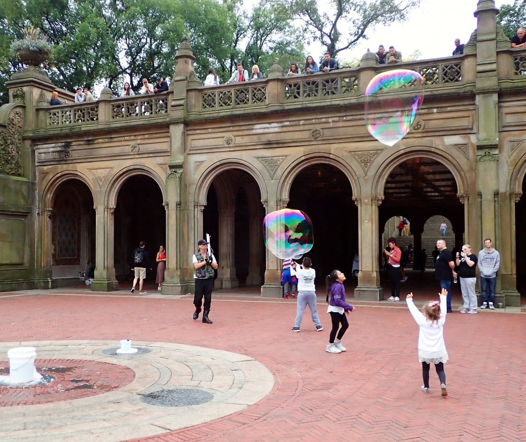 new york city-central park-bubble man