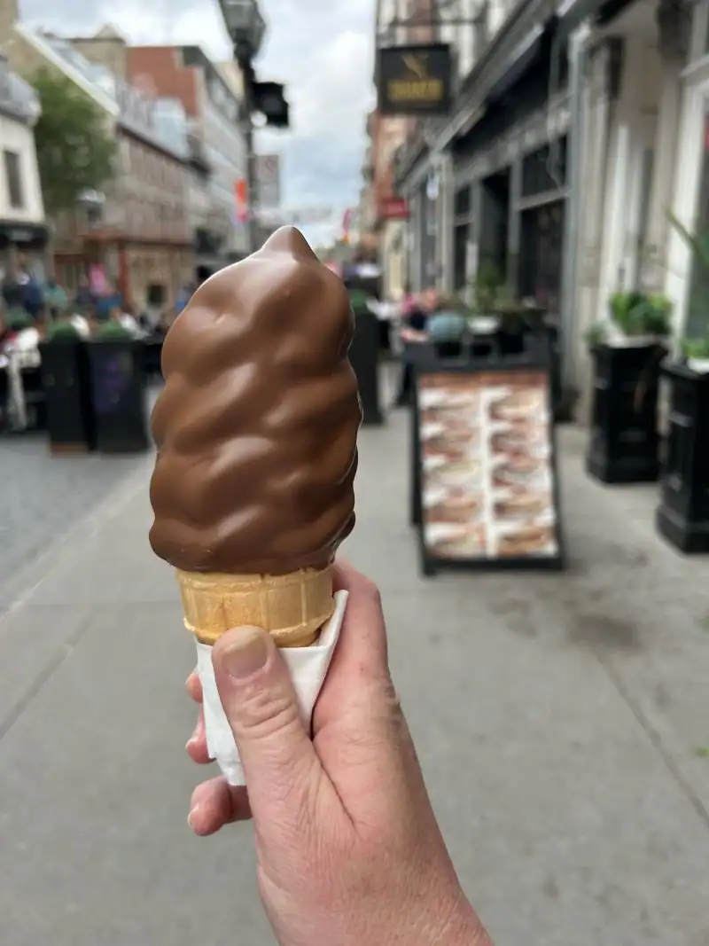 Eating Quebec City Ice Cream -Canada